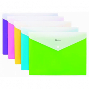 OPTIMA PVC BAG A4 EXPANDING WITH BUTTON BLUE/PURPLE