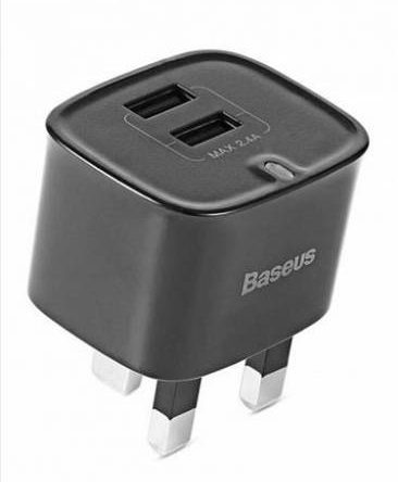 BASEUS FUNZI DUAL USB CHARHER 2.4A UK BLK 20587