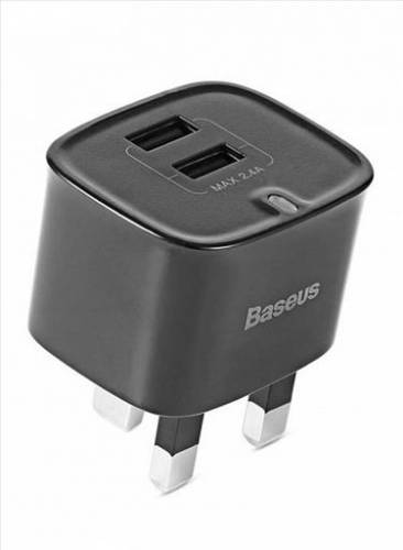 BASEUS FUNZI DUAL USB CHARHER 2.4A UK BLK 20587